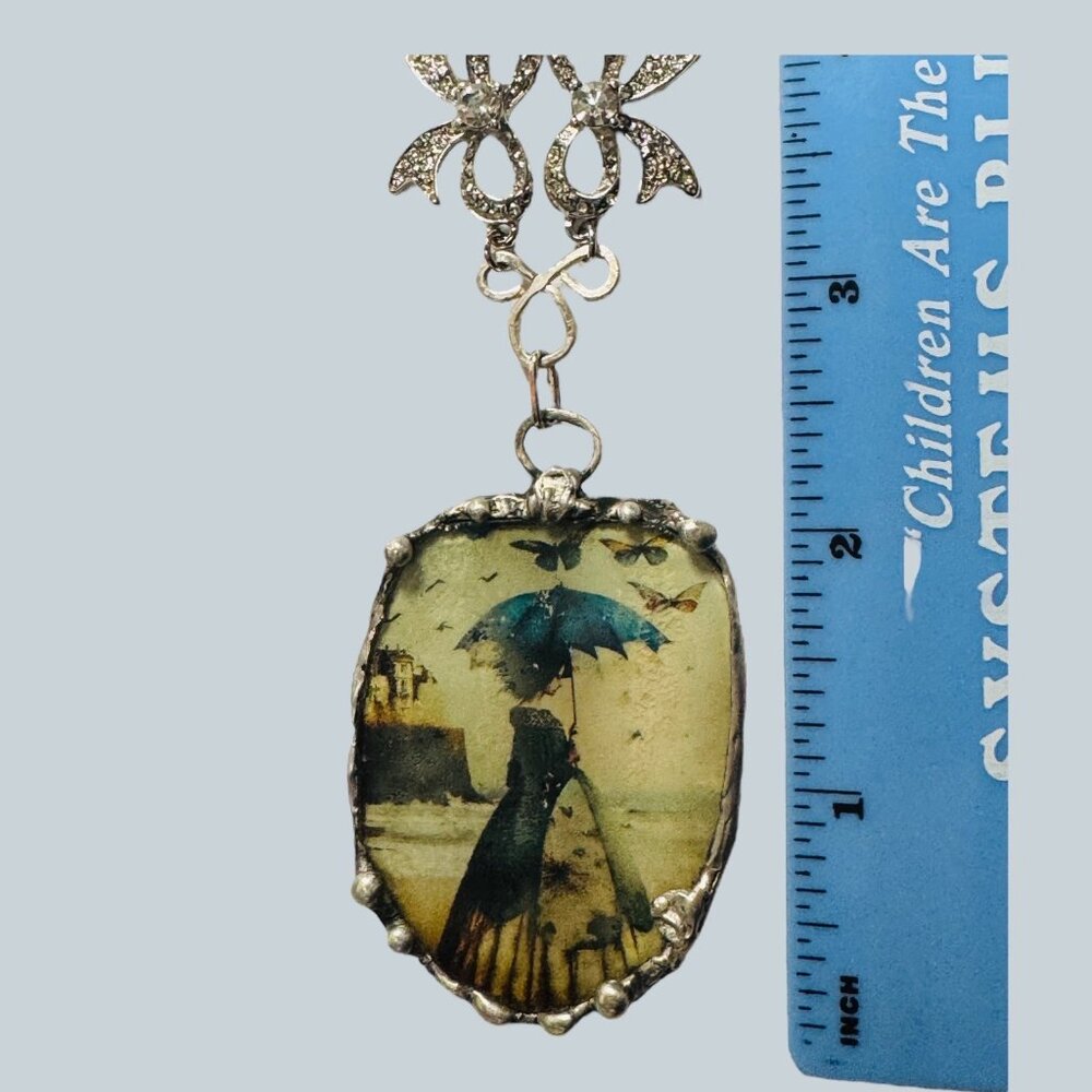 Victorian-Inspired Reversible Pendant w/ Rustic Bezel & VNTG Necklace Components - Picture 5 of 14